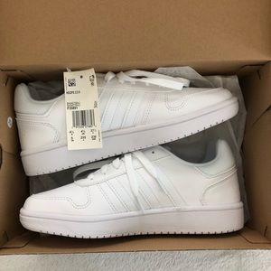 Adidas Kids Hoop 2.0 White Sneakers